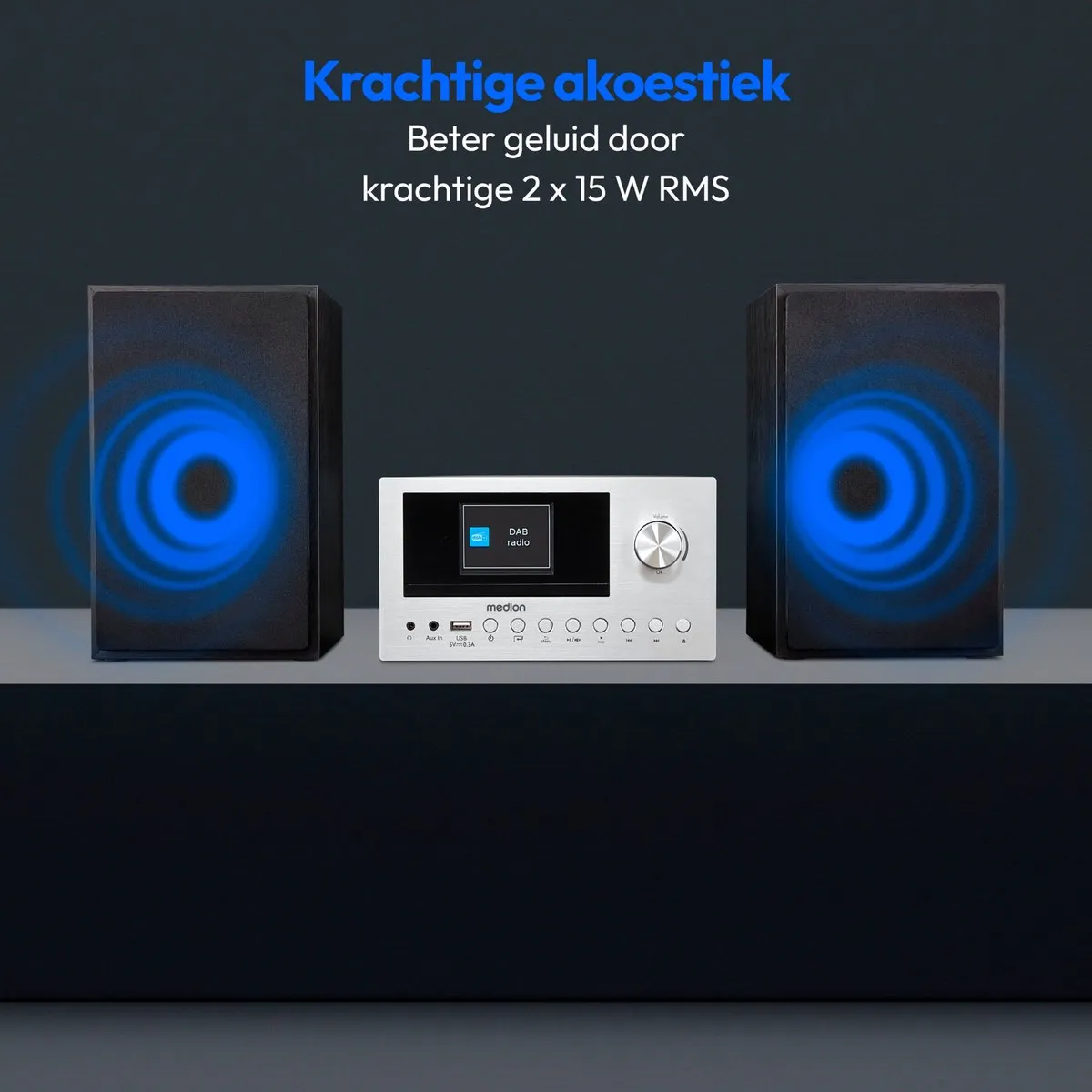 Medion P85003 Micro Audiosysteem - 2x150W - Zilver