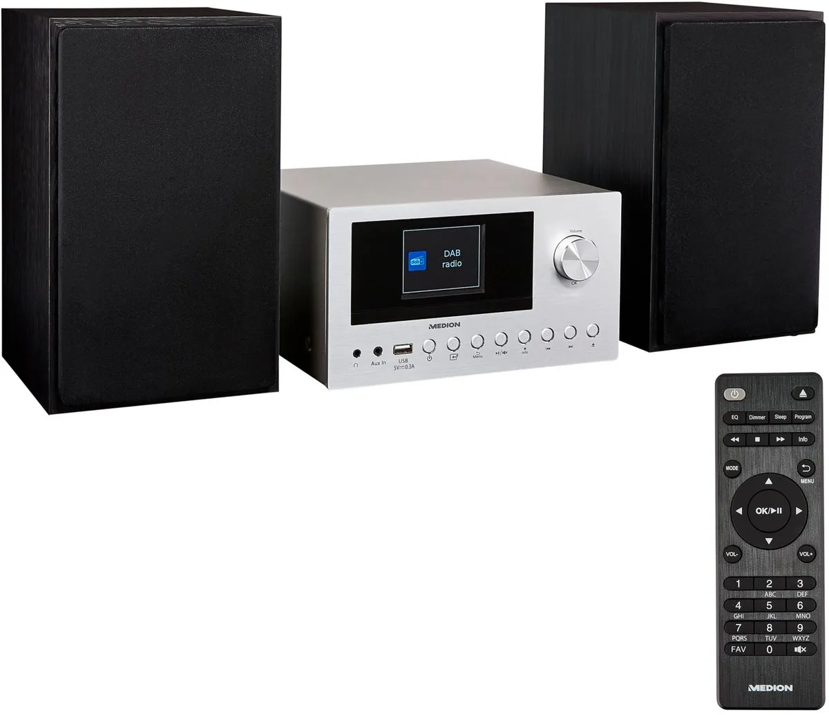 Medion P85003 Micro Audiosysteem - 2x150W - Zilver
