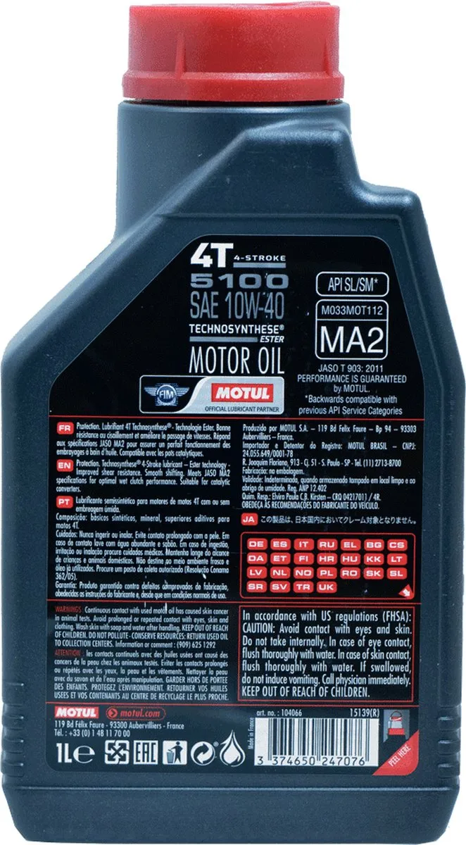 Motul 5100 10W40 Motorolie 1L