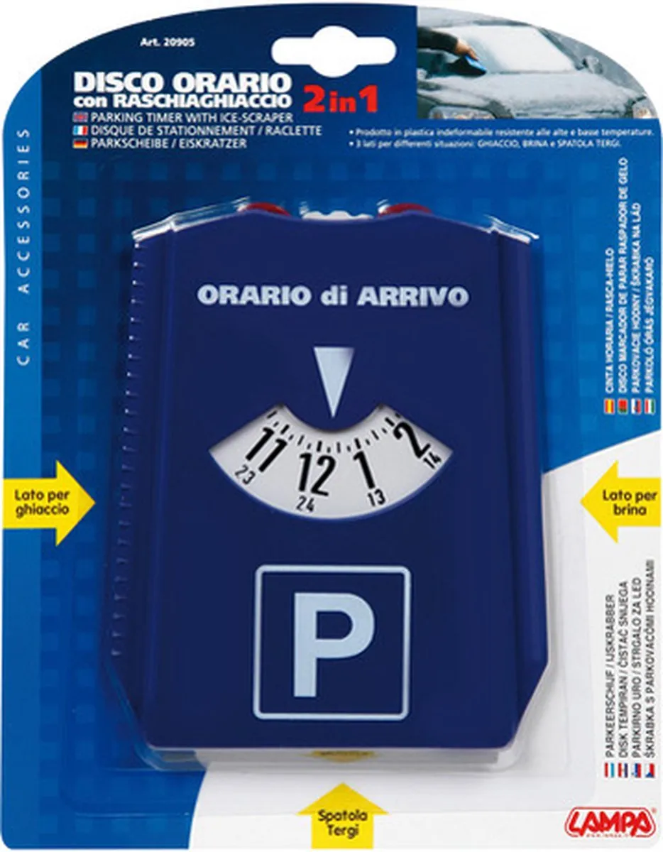 Lampa 5-in-1 IJskrabber Parkeerschijf - 120x150mm - Blauw/Wit/Zwart