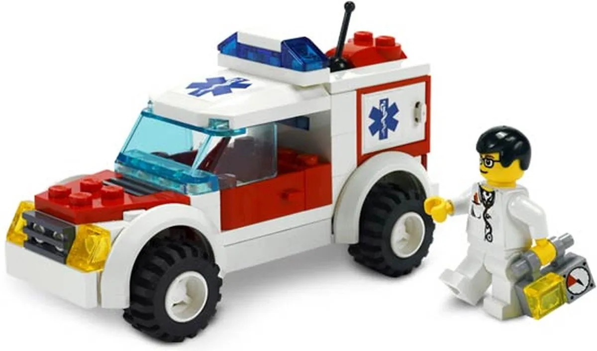 LEGO City Doktersauto 7902 - Blauw - afbeelding 2 van 2