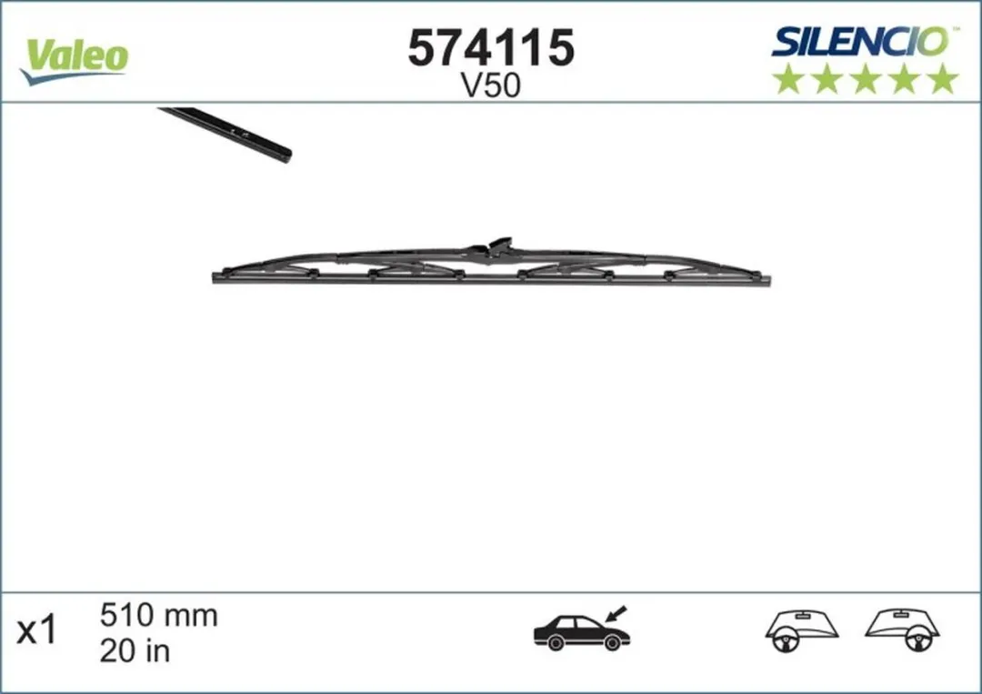 Valeo Silencio V50 Ruitenwisser 51cm - Toyota Corolla