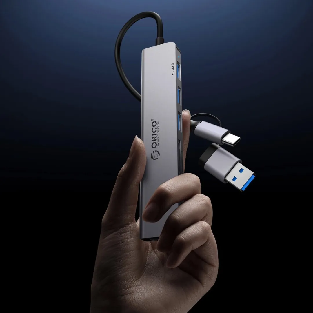 ORICO USB-A/USB-C Dockingstation - 2x USB-A 2.0, 1x USB-A 3.0, 1x USB-C - Transparant