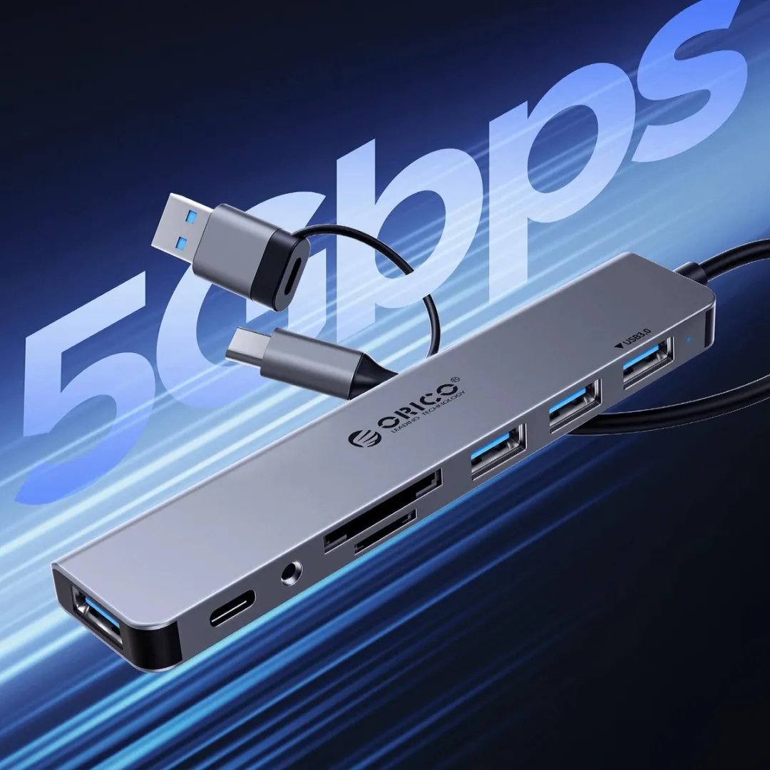 ORICO USB-A/USB-C Dockingstation - 2x USB-A 2.0, 1x USB-A 3.0, 1x USB-C - Transparant