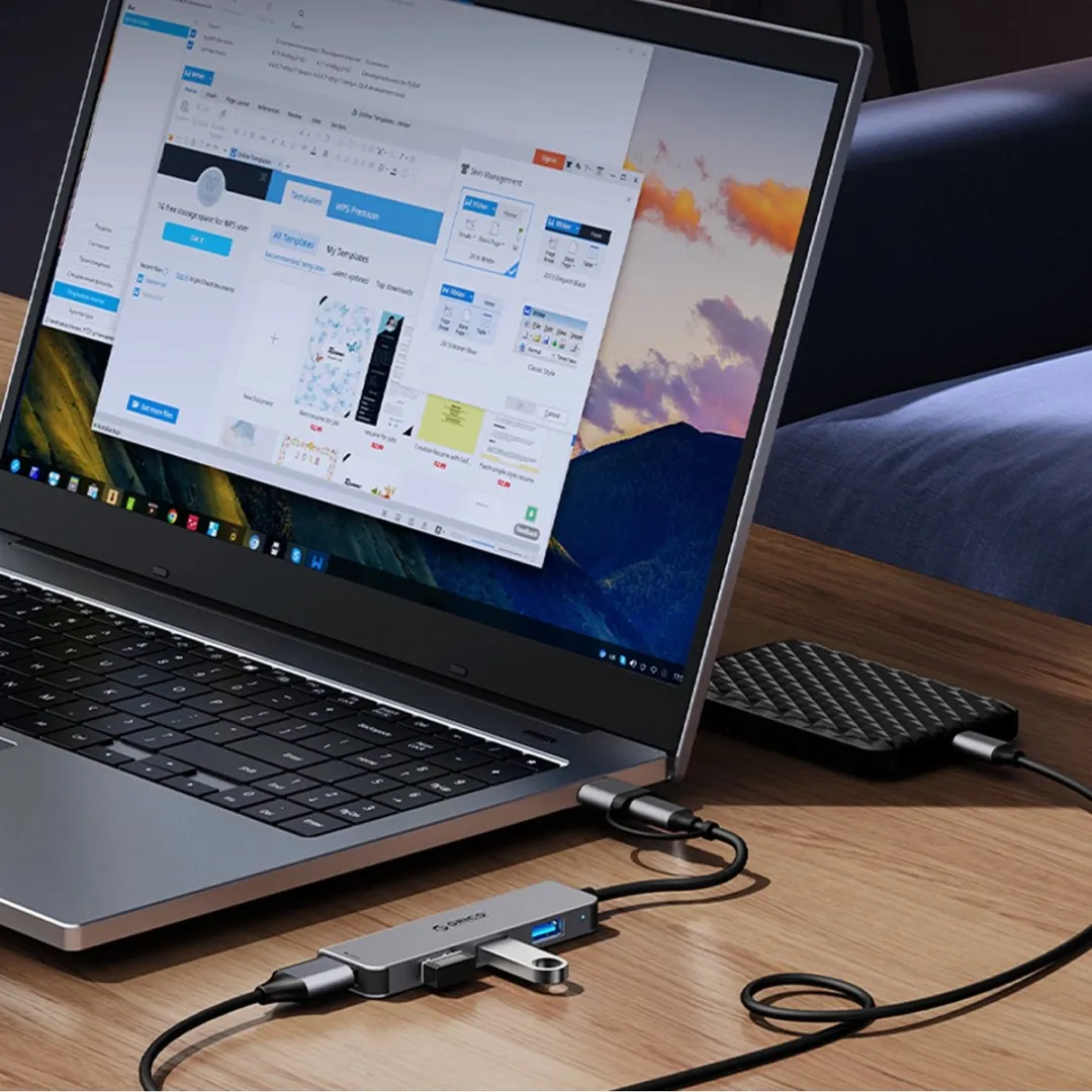 ORICO USB-A/USB-C Dockingstation - 2x USB-A 2.0, 1x USB-A 3.0, 1x USB-C - Transparant