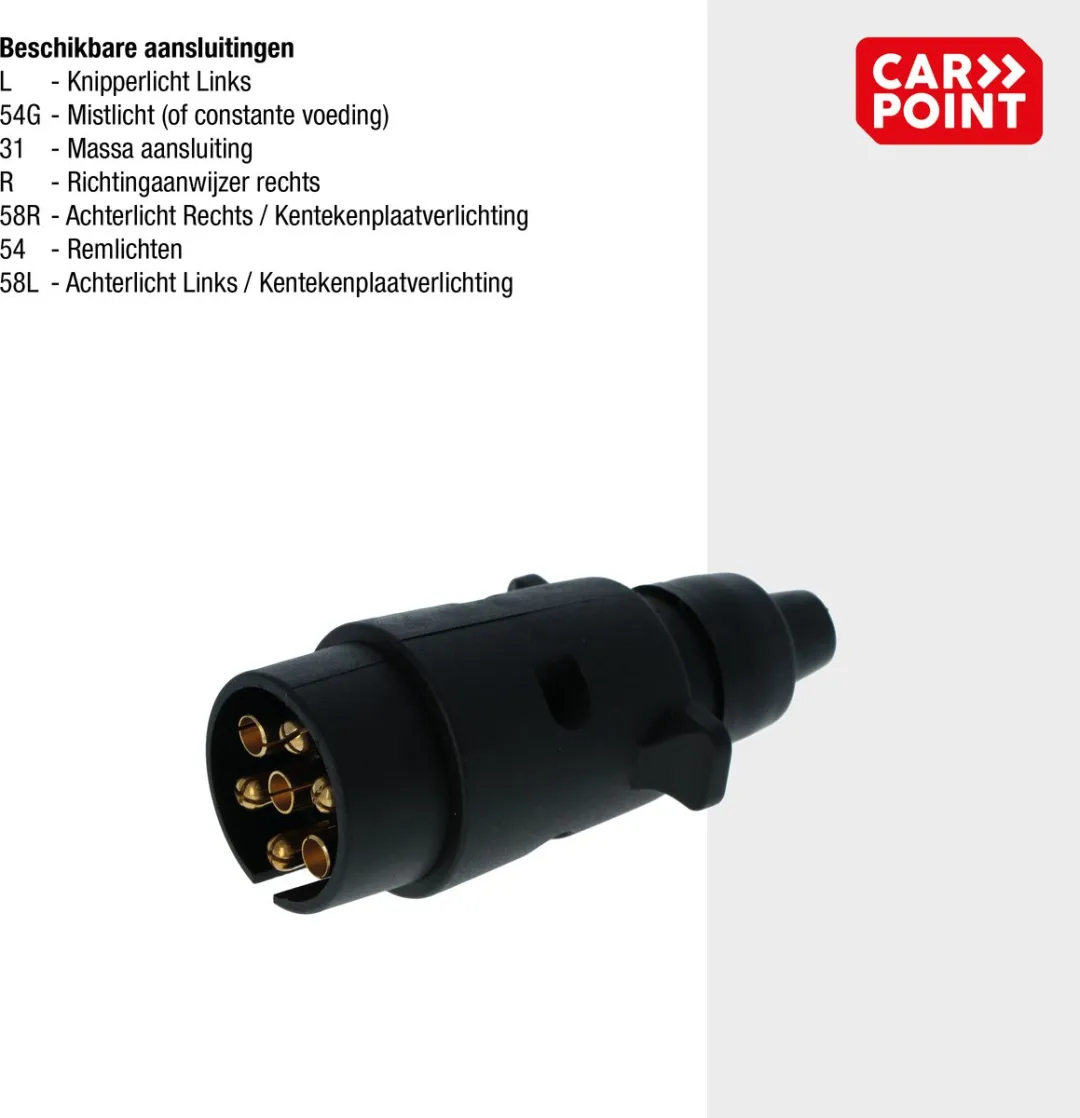 Carpoint 7-polige Kunststof Stekker - Auto/Aanhangwagen - afbeelding 6 van 6