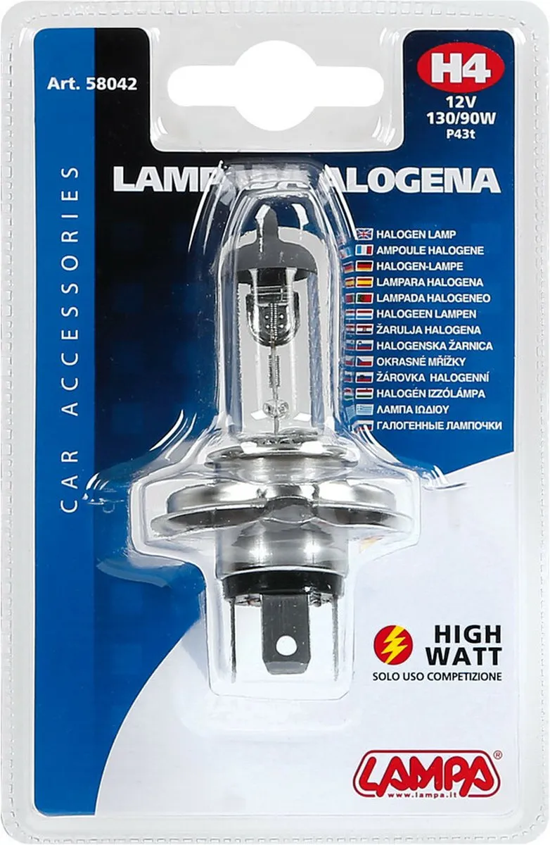 Lampa Halogeenlamp H4 12V 130/90W P43t - 1 Stuk