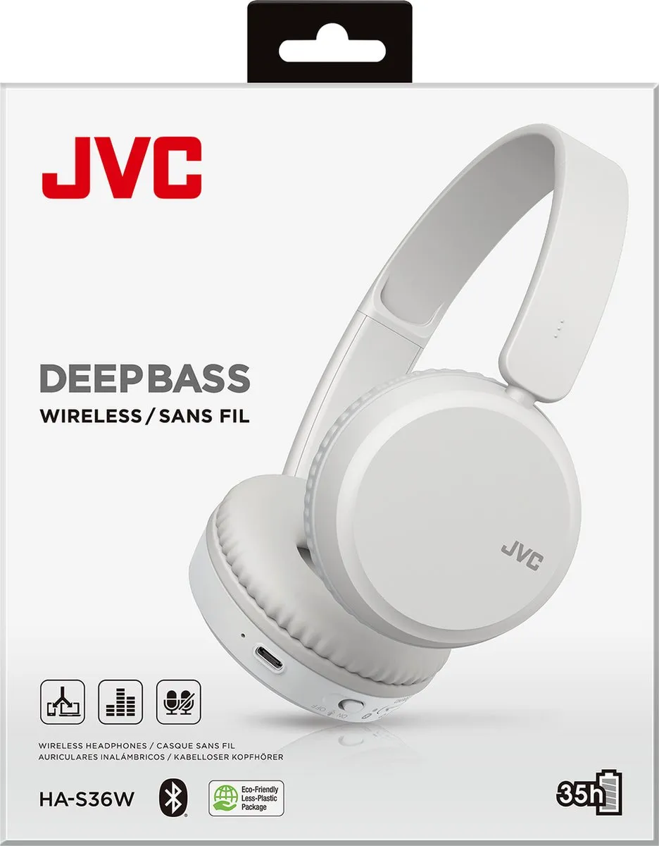 JVC HA-S36W-W Bluetooth Hoofdtelefoon - Wit