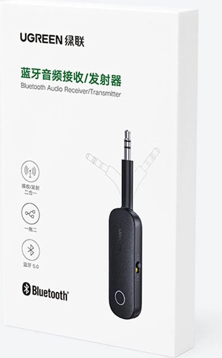 UGREEN CM403 Bluetooth Zender Ontvanger 3,5mm - Zwart