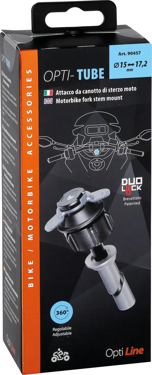 Lampa Optiline Stem Balhoofdbevestiging Telefoonhouder 15-17mm - Zwart