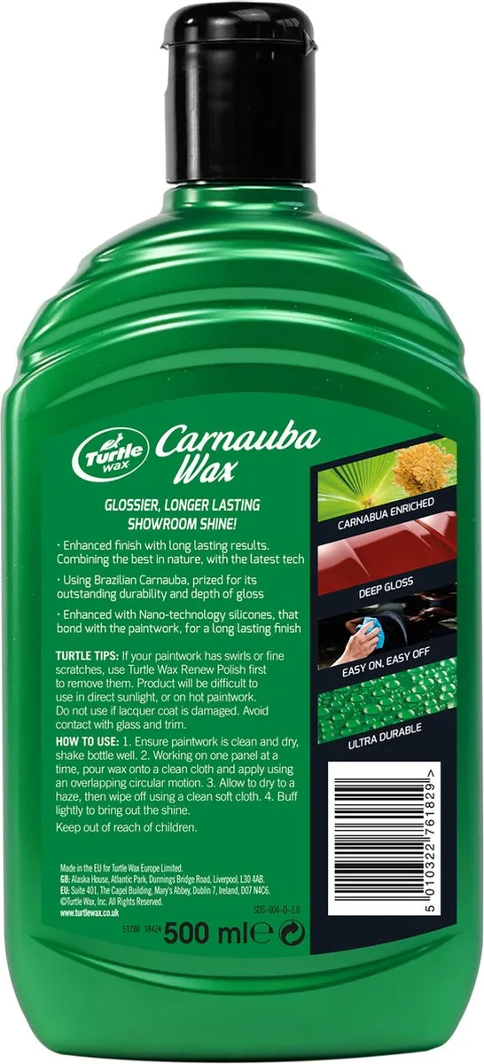 Turtle Wax GL Carnauba Autowax 500ml - afbeelding 6 van 6