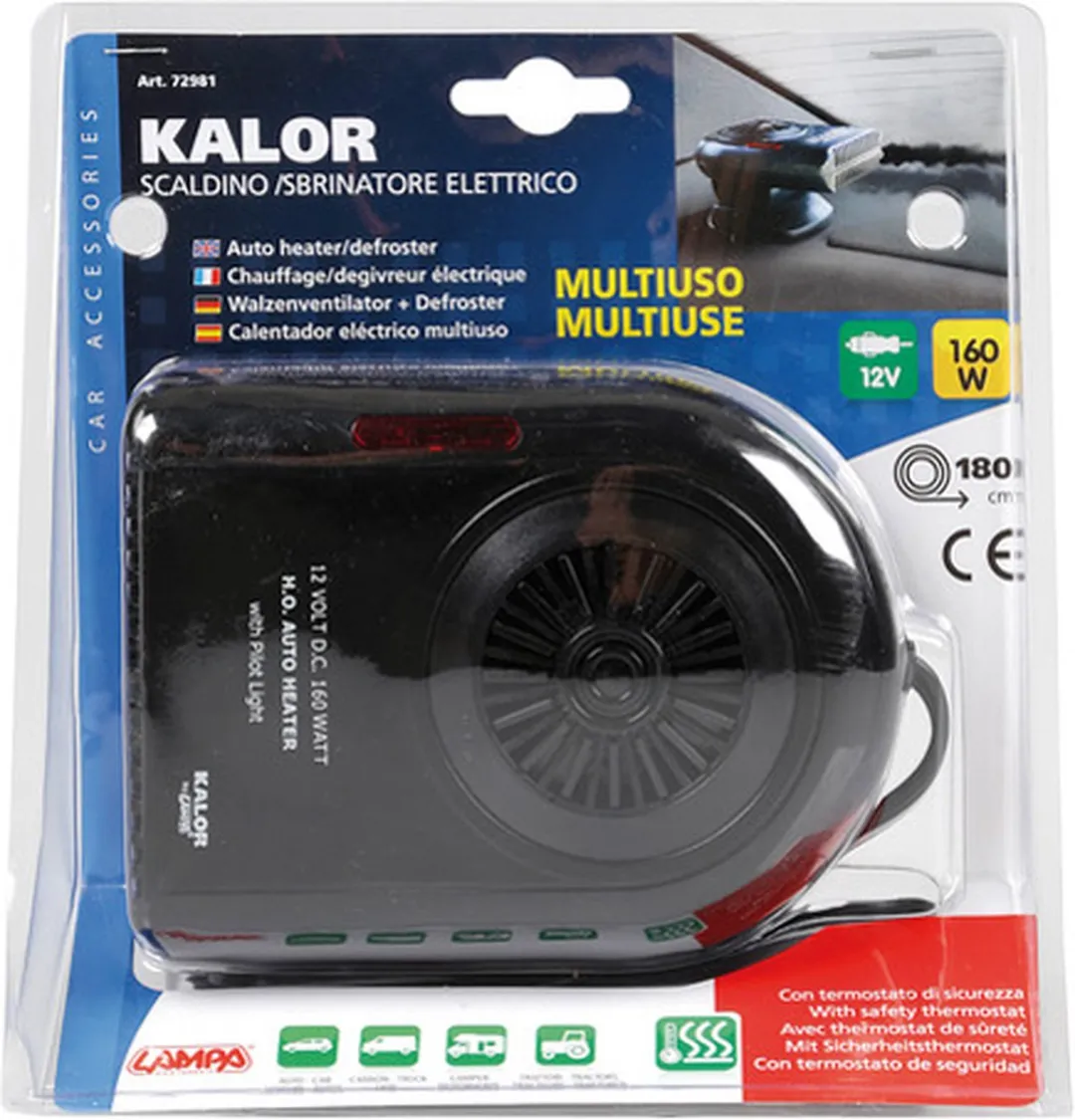 Lampa Verwarming/Ontdooier 12V - Zwart