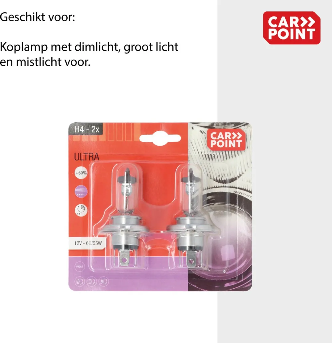 Carpoint Ultrabr Halogeen H4 60/55W - 2 Stuks