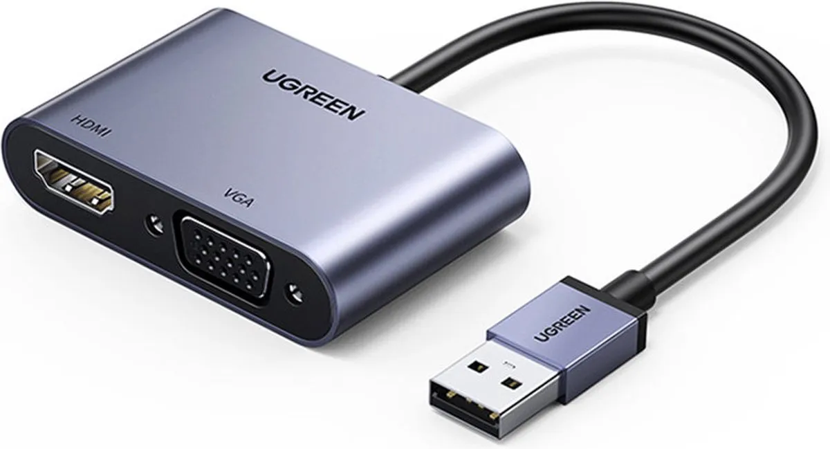 UGREEN CM449 USB naar HDMI/VGA Adapter