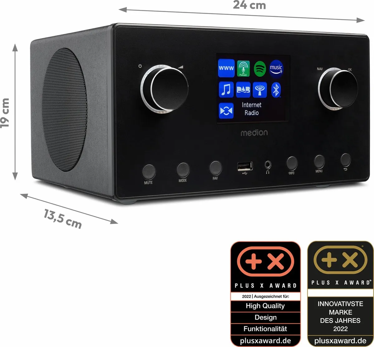 Medion P85444 Internetradio 2.1 - 30W - DAB+/UKW - Zwart