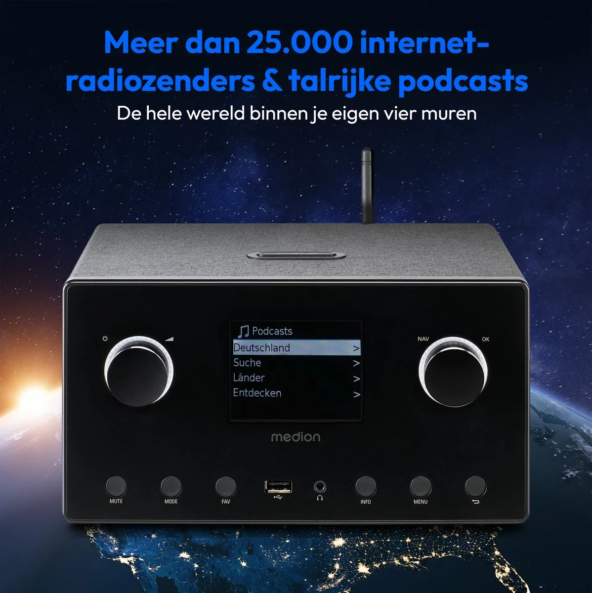 Medion P85444 Internetradio 2.1 - 30W - DAB+/UKW - Zwart