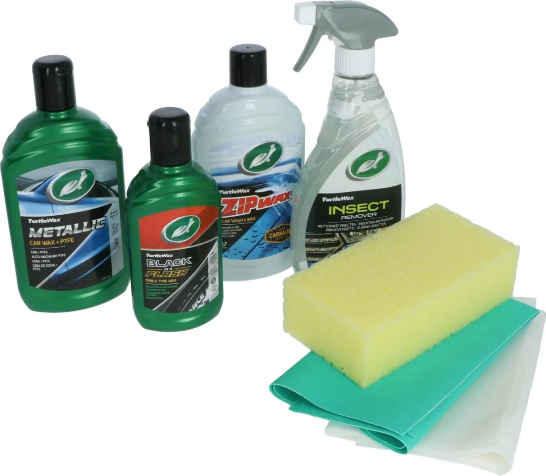 Turtle Wax Car Care Set 7-delig - Metallic Wax/Black in a Flash/Insectenverwijderaar
