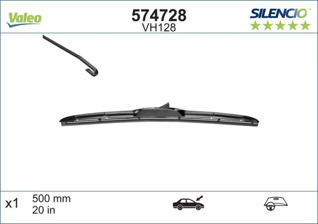 Valeo Silencio VH128 Spoilerwisser - Zwart