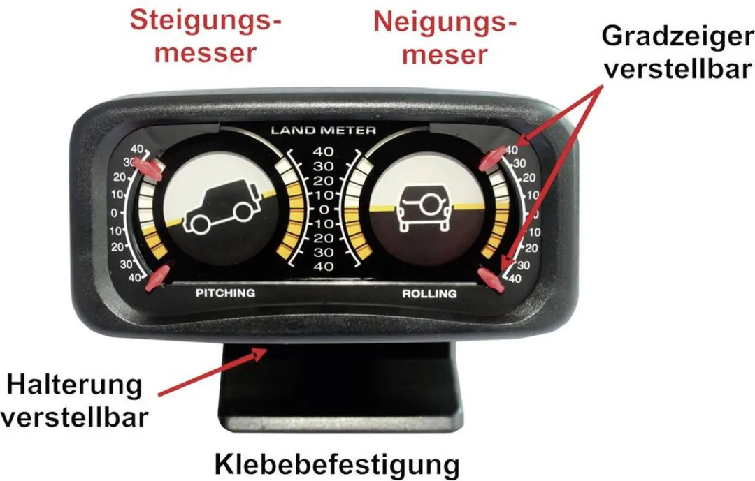 Carpoint Landmeter Offroad - 12V - Dashboardmontage - Zwart