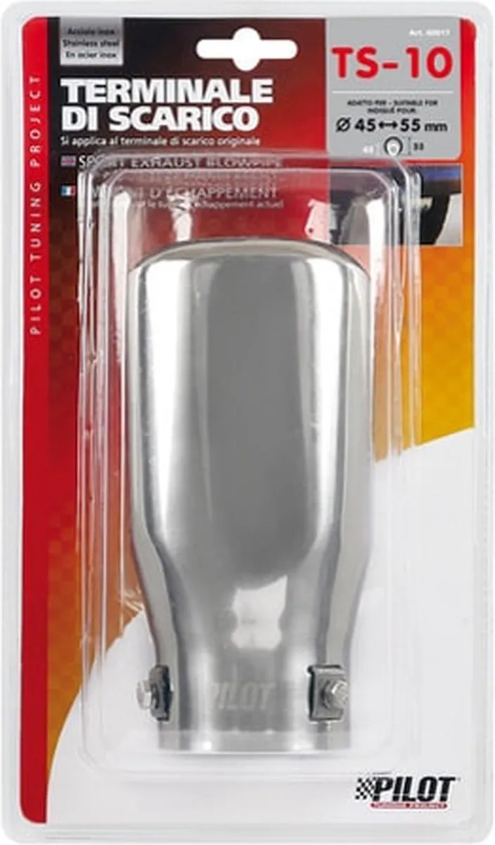 Lampa TS-10 RVS Uitlaatpijp Ø45-55mm - Zilver
