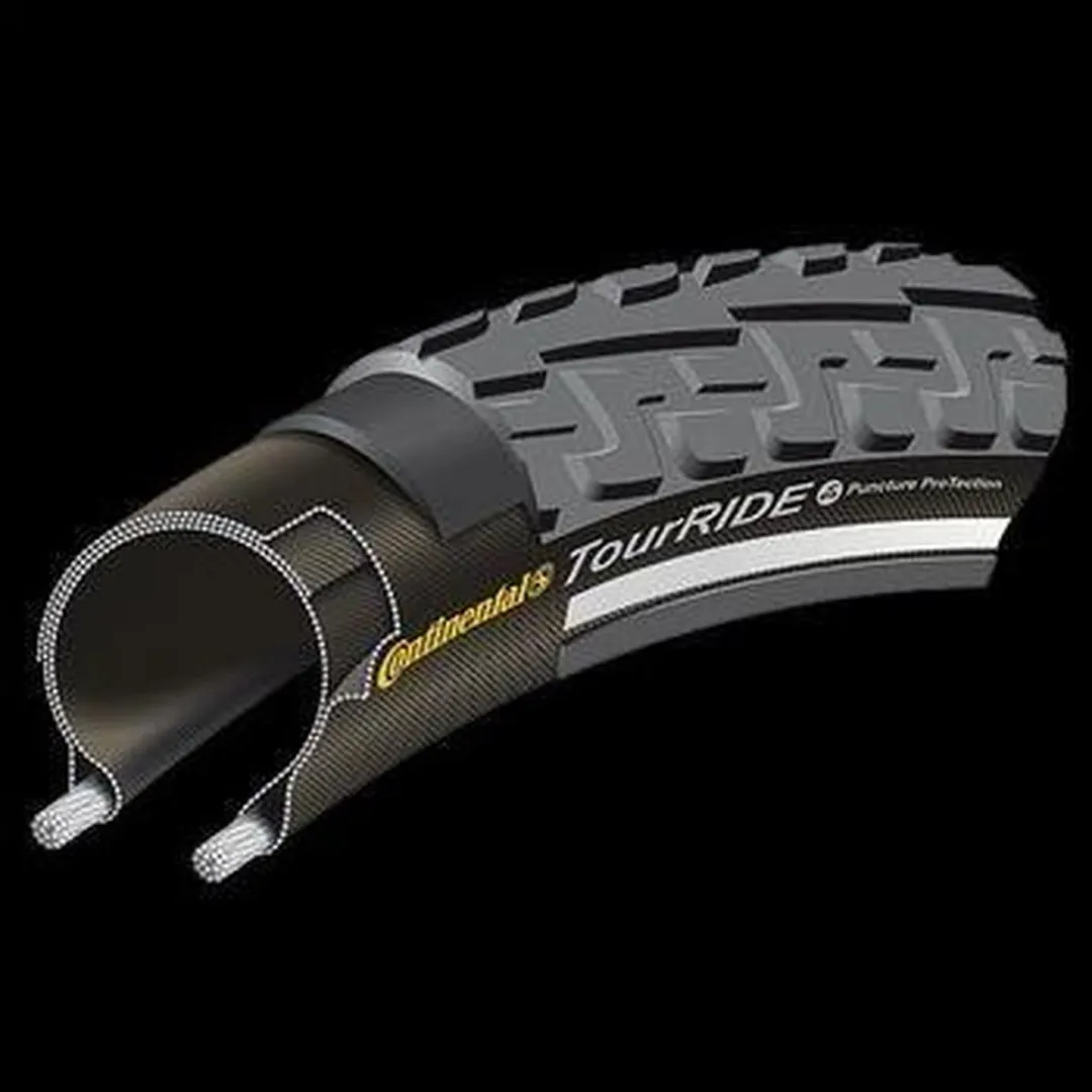 Continental Ride Tour 27x1¼ Buitenband - 32-630 - Zwart met reflectie