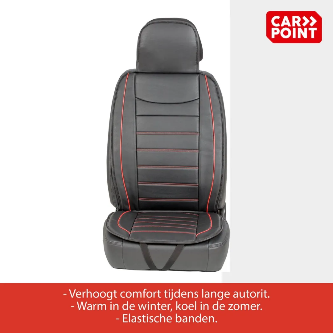 Carpoint Stoelkussen Genua - Zwart/Rood