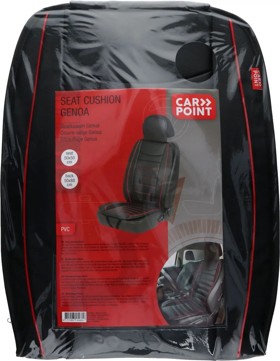 Carpoint Stoelkussen Genua - Zwart/Rood