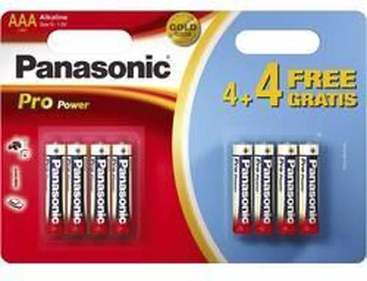Panasonic Pro Power AAA Alkaline Batterijen - 8 Stuks
