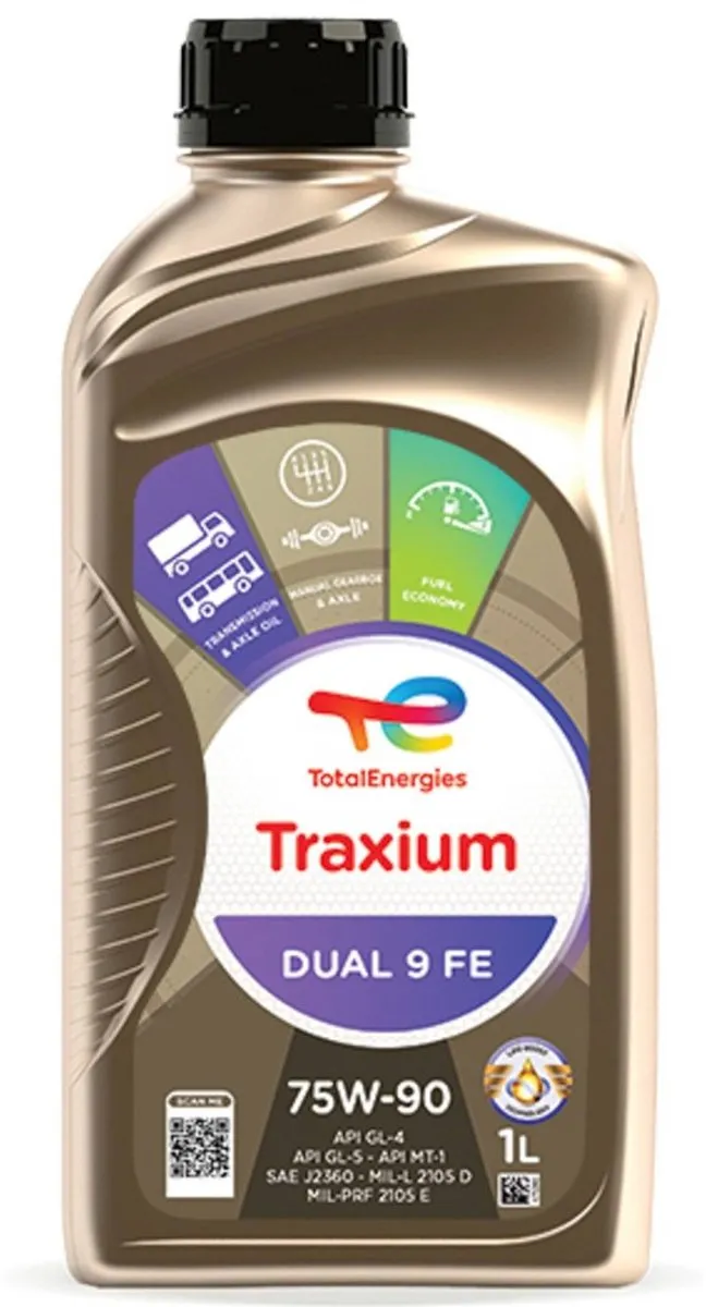 Total Traxium Dual 9 FE 75W90 Versnellingsbakolie 1L