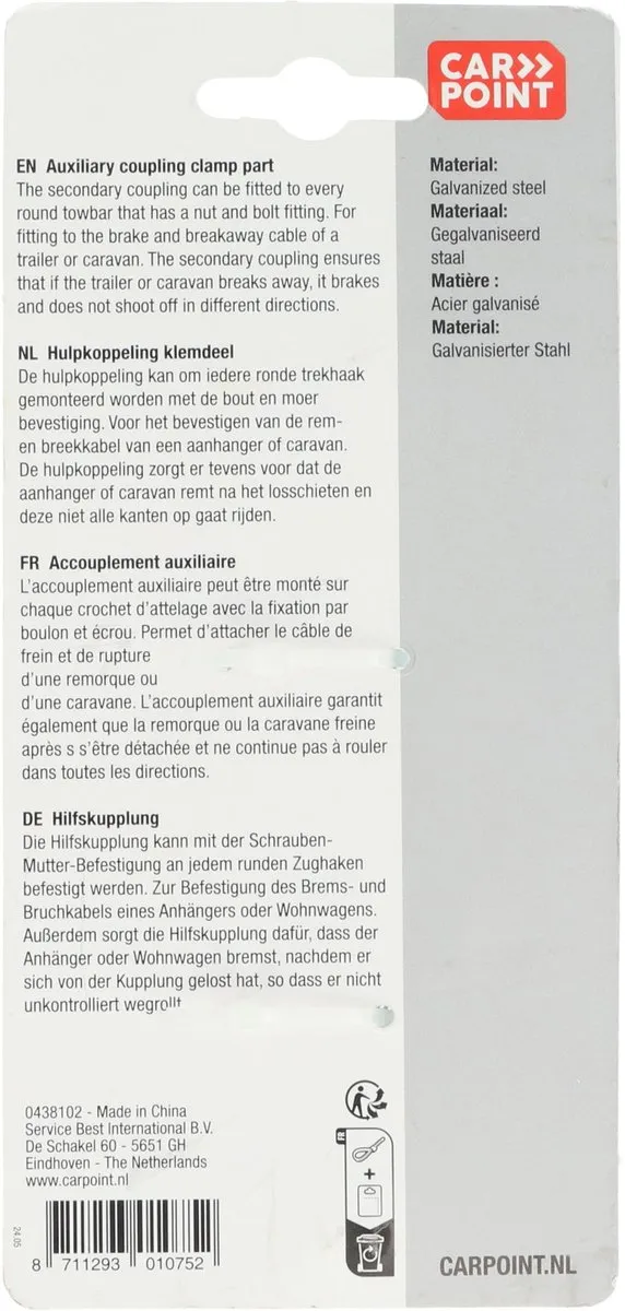 Carpoint Hulpkoppeling Staal - Zilver - afbeelding 6 van 6