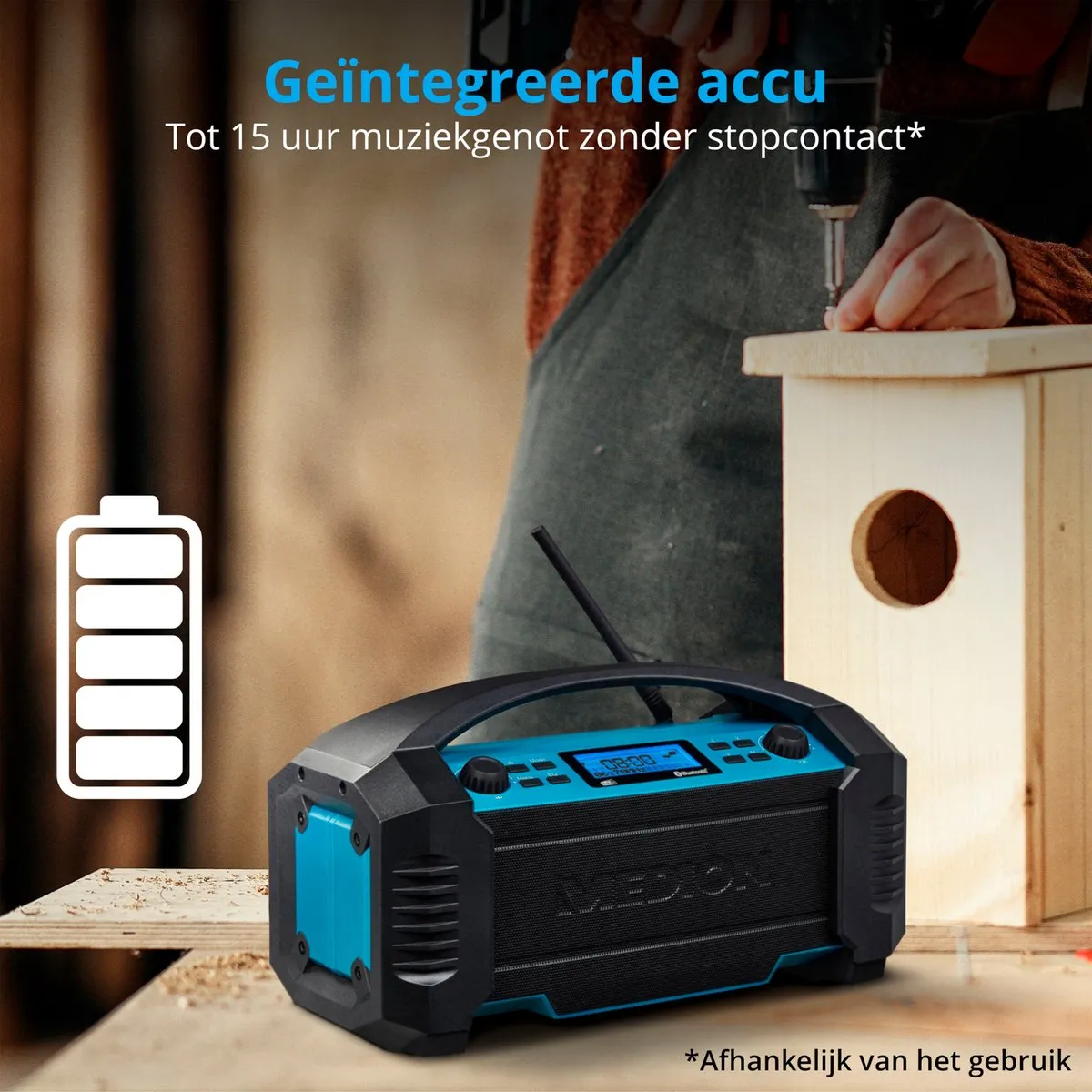 Medion MD43320 DAB+ Bouwplaatsradio - 15W - Blauw - afbeelding 6 van 6