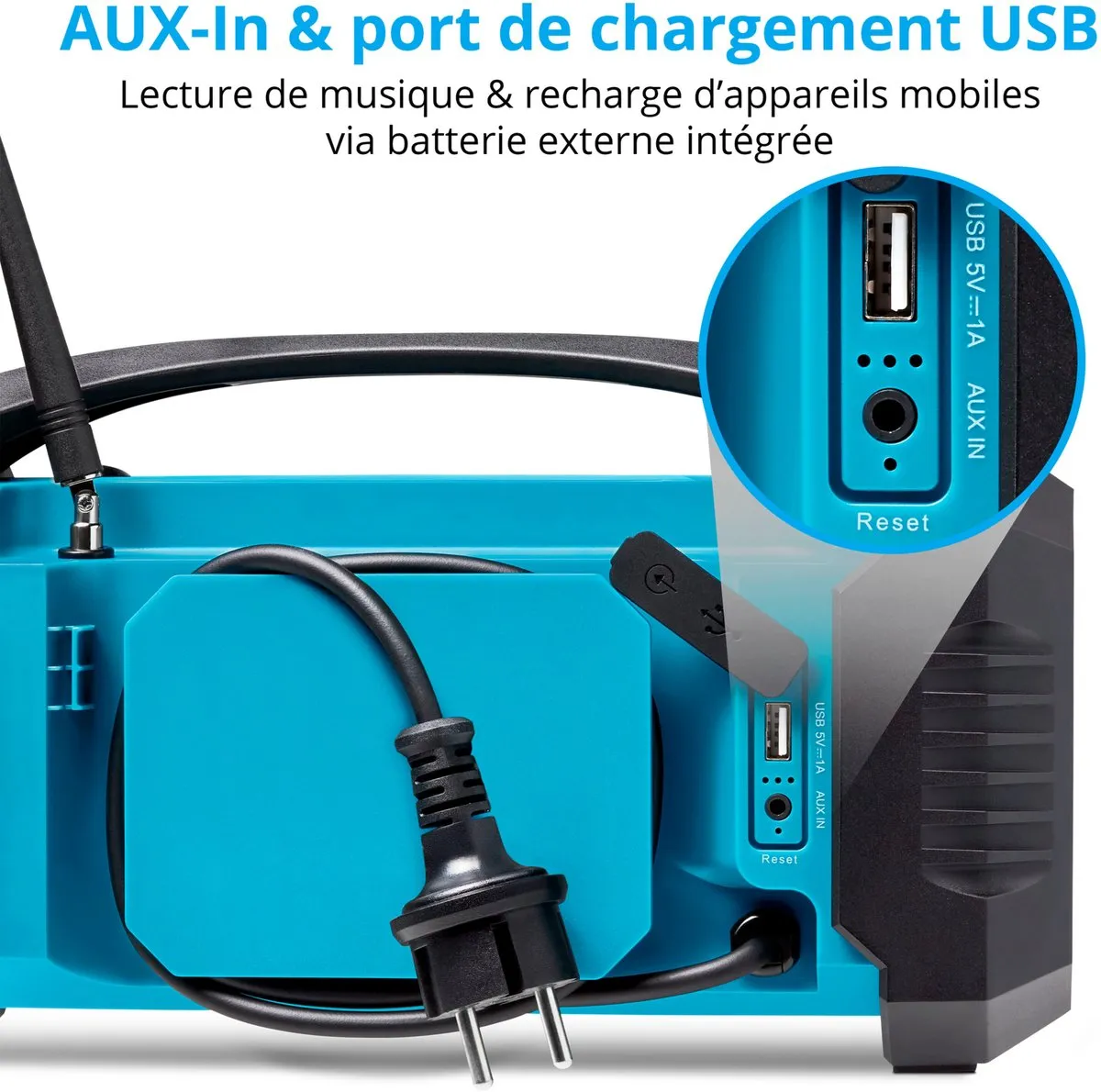 Medion MD43320 DAB+ Bouwplaatsradio - 15W - Blauw