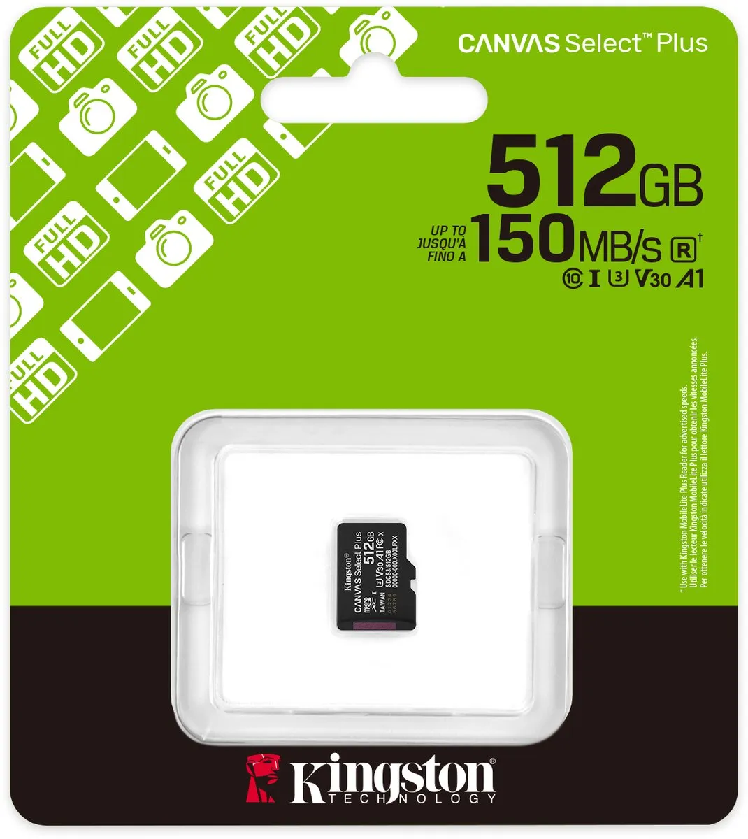 Kingston Canvas Select Plus SDCS3/512GBSP microSDXC 512GB - A1