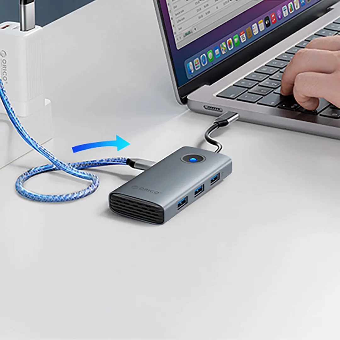 Orico Hub Usb-C-Adapter Voor Telefoons 3X Usb-A 3.0 1X Hdmi 1X Usb-C 2.0