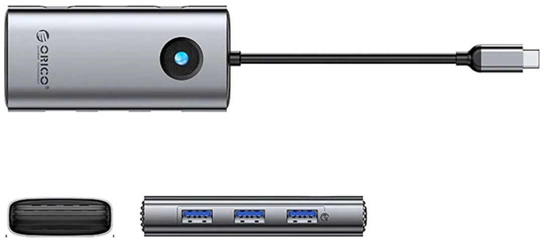 Orico Hub Usb-C-Adapter Voor Telefoons 3X Usb-A 3.0 1X Hdmi 1X Usb-C 2.0