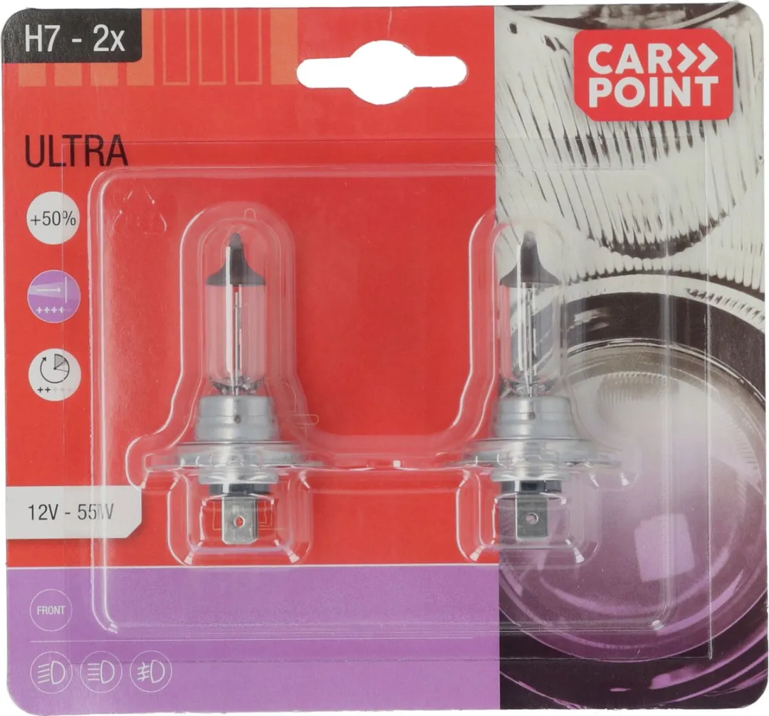Carpoint Ultrabr Halogeen 2ST H7 12V 55W - Helder Licht - 2 Stuks