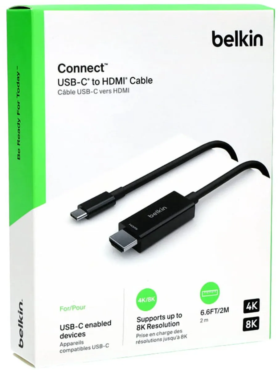 Belkin AVC012BT2MBK USB-C naar HDMI 2.1 Kabel 2m - Zwart