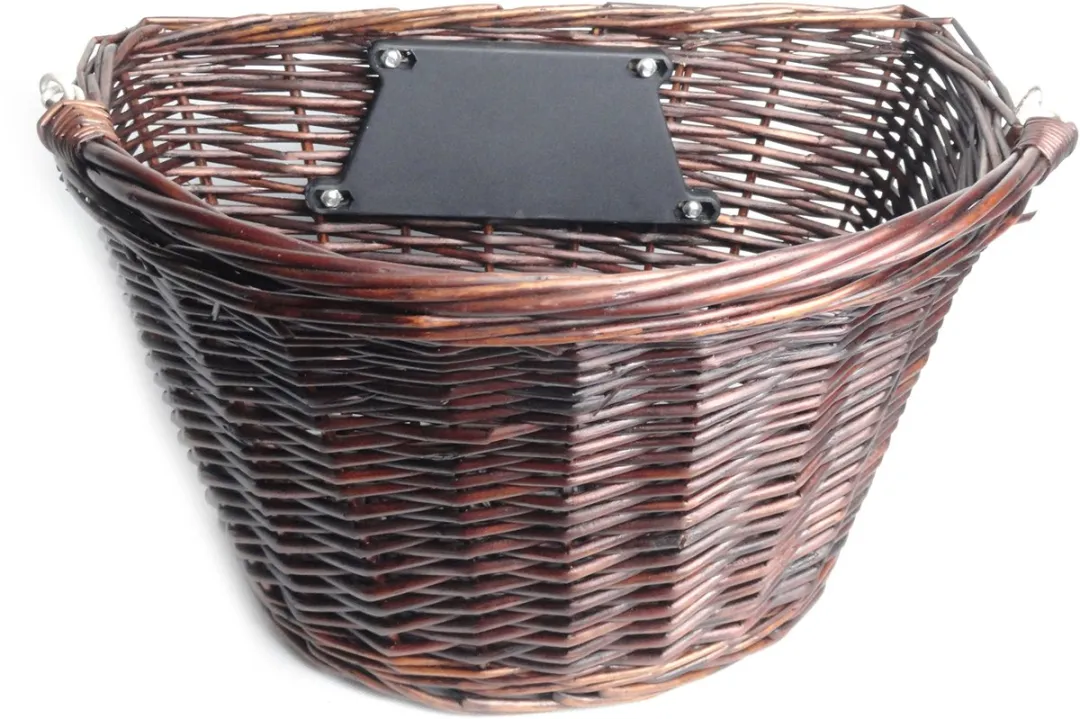 Basil Bruine Rotan Fietsmand - 36x26x23cm