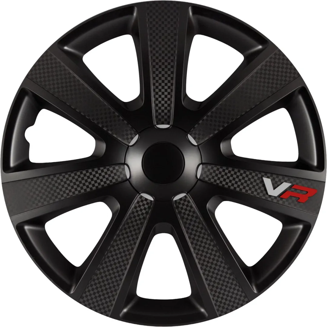 Carpoint Wieldoppen Carbon 14" ABS - Zwart - 4 Stuks