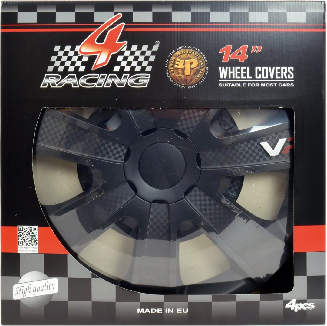 Carpoint Wieldoppen Carbon 14" ABS - Zwart - 4 Stuks