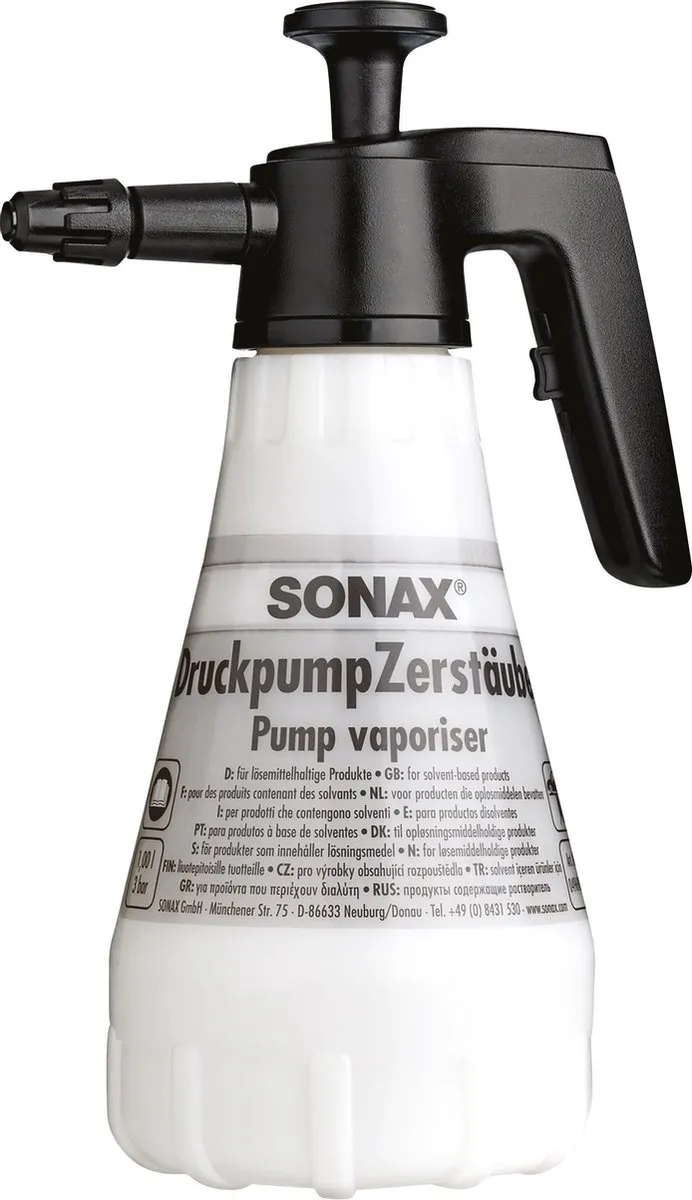 Sonax Drukpompverstuiver Oplosmiddelbestendig 1,5L