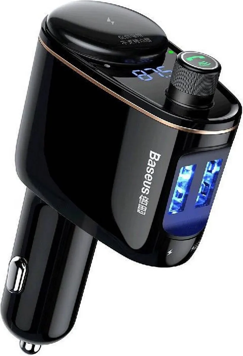 Baseus Bluetooth FM Transmitter Autolader 2x USB 3.4A - Zwart - afbeelding 6 van 6