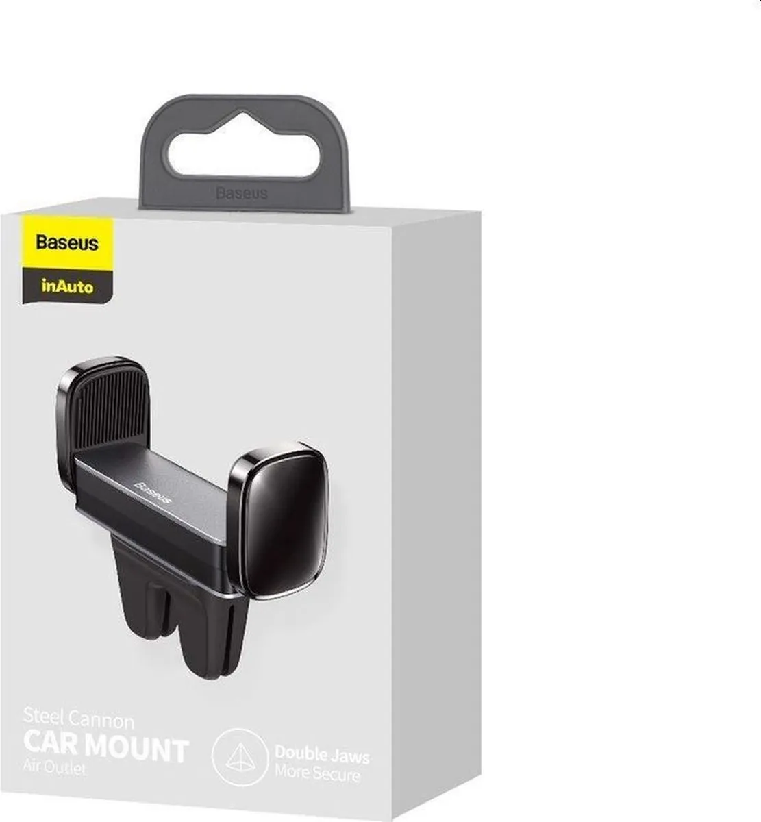 Baseus Steel Cannon GSM Houder Auto - 360° Rotatie - Zwart/Grijs