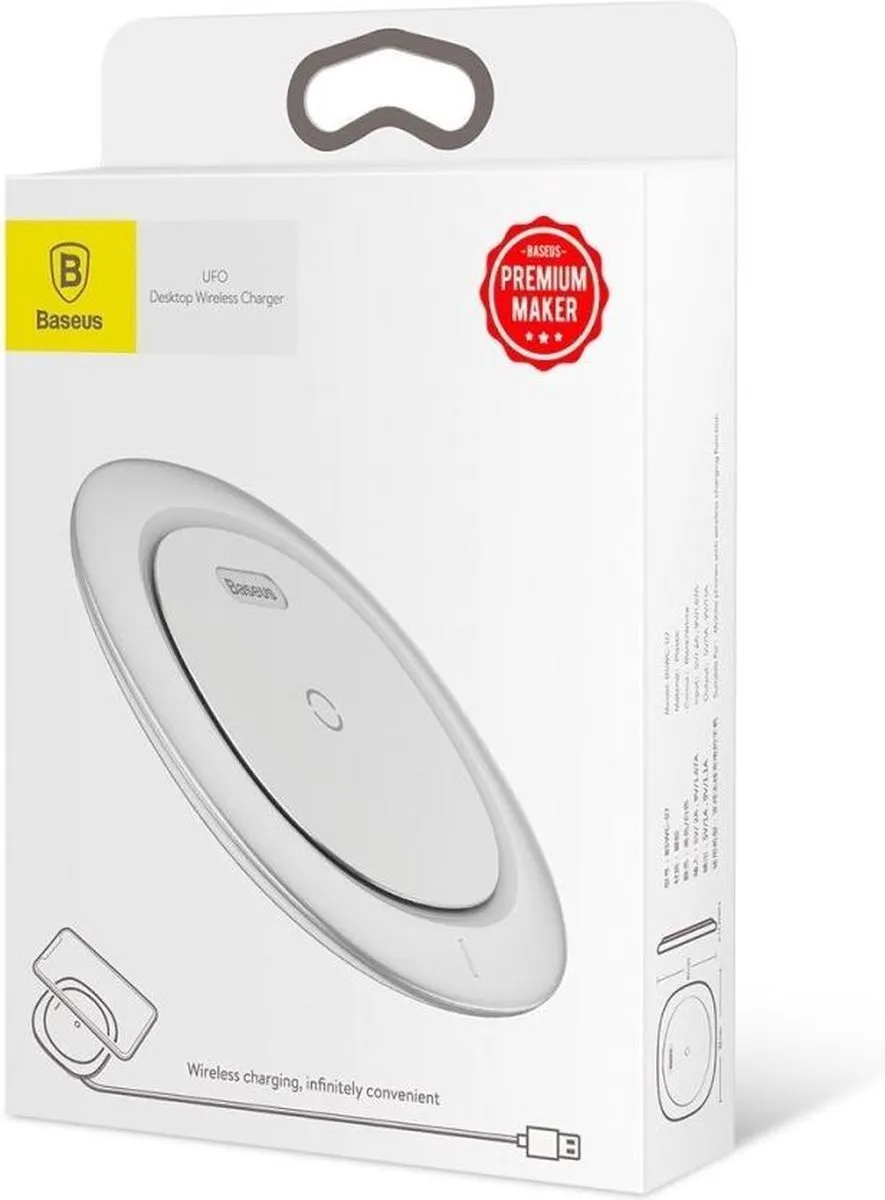 Baseus UFO WXFD-02 Qi Oplaadpad - 5W - Wit