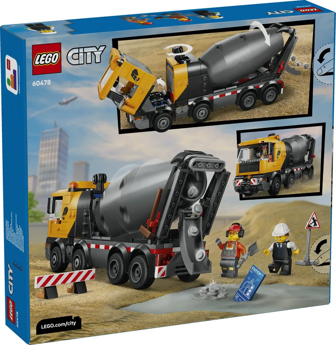 LEGO City Betonmixer Bouwvoertuig 60478 - 371 Stukken - 3 Minifiguren - Multicolor - afbeelding 6 van 6