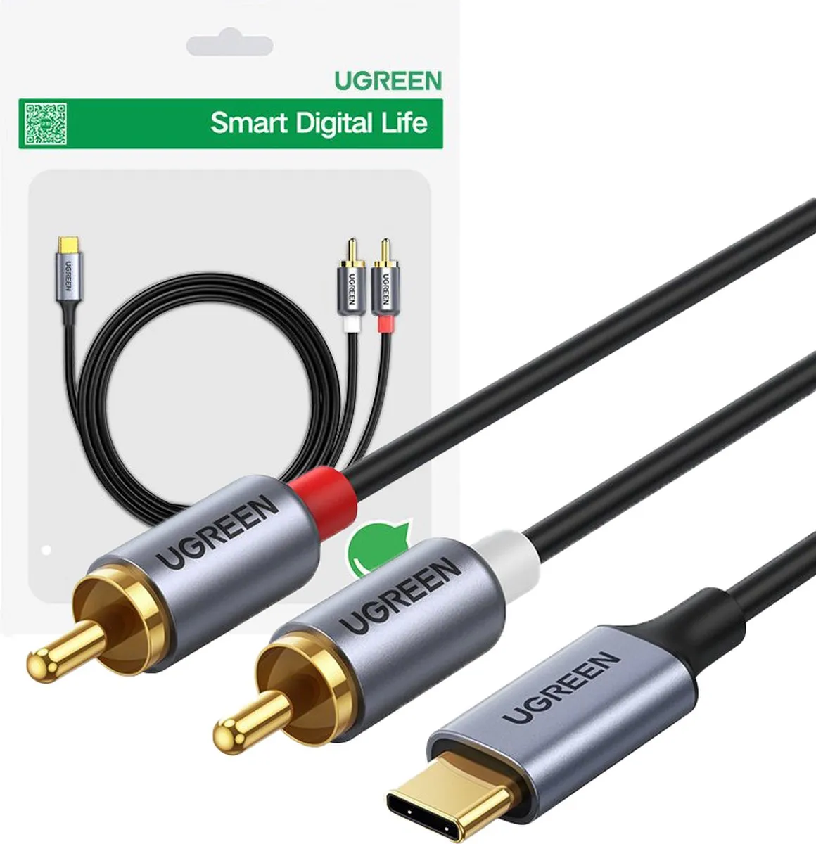UGREEN USB Type-C naar 2x RCA Audiokabel 1,5m