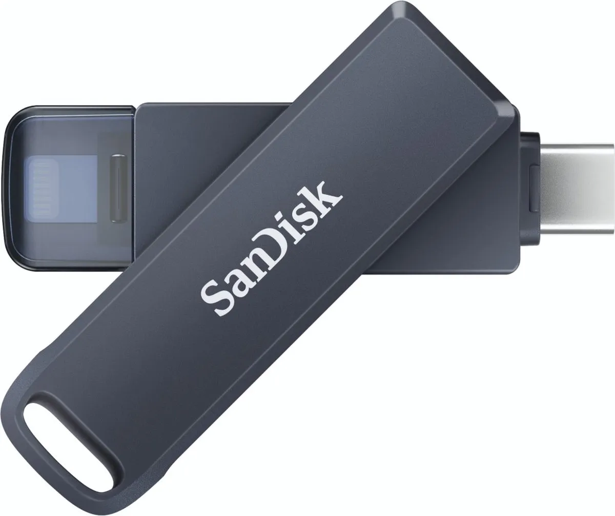 SanDisk iXpand USB-C/Lightning 128GB - Blauw - afbeelding 6 van 6