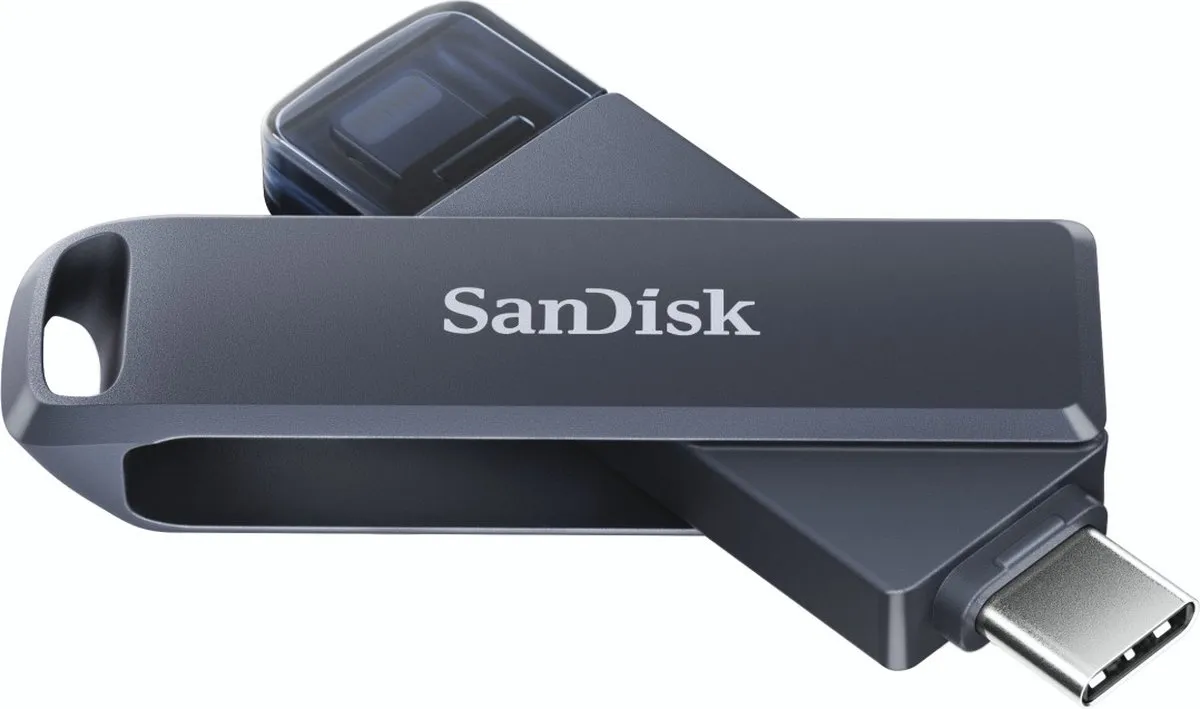 SanDisk iXpand USB-C/Lightning 128GB - Blauw