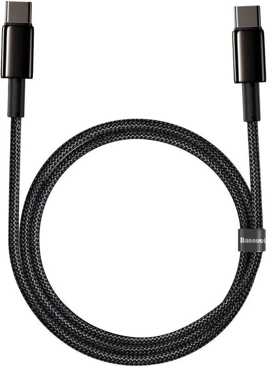 Baseus USB C naar USB C Kabel 100W 200cm - Zwart