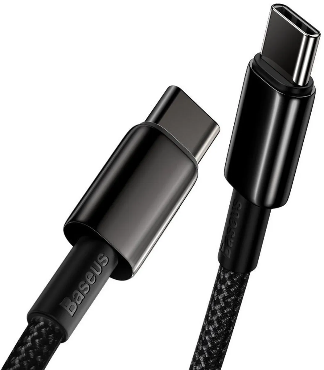Baseus USB C naar USB C Kabel 100W 200cm - Zwart